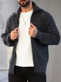 Manfinity Homme Men's Solid Color Zipper Cardigan