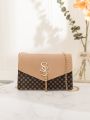 Letter Metal Decor Flap Square Bag