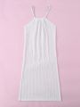 Teen Girl Hollow Out Spaghetti Strap Mesh Cover Up Dress