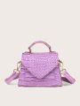 Mini Croc Embossed Satchel Bag