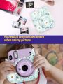 Protective Camera Case for Fujifilm Instax Mini 12/11/9/8/8+ Instant Camera, Premium Vegan Leather Bag Cover Printer Case Gift Outdoor Blue Flower