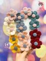 14pcs Girls' Candy-colored Flower Hair Clips