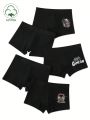 5pcs/Set Boys' Cartoon Printed Underwear