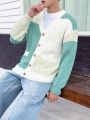 Manfinity Men'S Colorblock Long Sleeve Cardigan