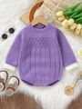 Baby Contrasting Edge Sweater Crawler Suit