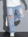 Men's Distressed Straight Leg Jeans