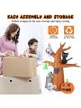 8 FT Halloween Inflatables Tree with Ghosts Pumpkin Tombstone, Inflatable Halloween Decorations  with Built-in  LEDs , Blow Up Yard Decorations for Garden Yard Lawn