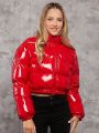 Teen Girl Slant Pocket Zip Up Puffer Coat
