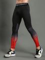 Fitness Men Ombre Letter Graphic Sports Tights