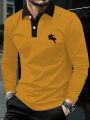 Manfinity Men's Color-Block Equestrian Printed Polo Shirt