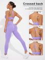 Yoga Basic Women's Solid Color Slim Fit Sports Suit