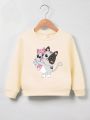 SHEIN Kids QTFun Girls Cartoon Print Warm Lined Sweatshirt