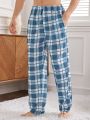 Men's Plaid Pattern Lounge Pants With Pockets