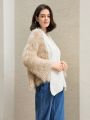 Anewsta Color-Block Plush Cardigan