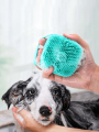 1pc Yellow Soft Silicone Pet Bath Brush & Massager, Suitable For Shampoo And Cleaning