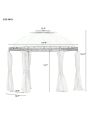 Merax Outdoor Gazebo Steel Fabric Round Soft Top Gazebo, Outdoor Patio Dome Gazebo with Removable Curtains
