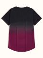 Men Ombre Round Neck Tee