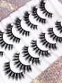 7 Pairs Super Fluffy Soft Wispy Faux Mink False Eyelashes Natural Messy CrisscrossFull Strip Eyelashes