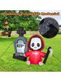 Gymax 5FT Halloween Inflatable Tombstone & Reaper Combo w/ LED & Waterproof Blower