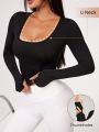 Yoga Basic Round Neck Long Sleeve Sports T-Shirt