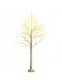 Costway 6ft Pre-lit White Twig Birch Tree for Christmas Holiday w/96 LED Lights