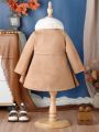 Infant Girls' Elegant Woolen Coat With Collar, Autumn/winter