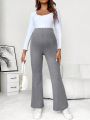 SHEIN Maternity Adjustable Waist Flare Leg Pants