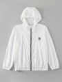Men'S Sun Protection Hooded Jacket With Small Print