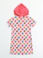 Little Girls' Donut Print Hooded Sweatshirt