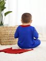 SHEIN Baby Boys' Romper Shorts And Cape Superman Costume