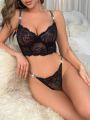 Lace Embroidered Sexy Lingerie Set