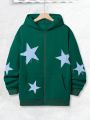Manfinity Hypemode Men's Zip-up Hoodie With Star Pattern