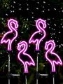 2pcs/1pc Solar neon Flamingo garden lights, neon pink flamingo lighting, waterproof outdoor path post lights, birthday party wedding Christmas decorative lights, garden, yard, lawn, park, walkway, path decoration, gifts for close friends and friends
