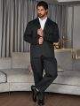 Extended Sizes Men Plus Single Button Blazer & Suit Pants
