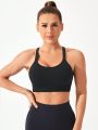 Women'S Seamless Sports Bra With Adjustable Straps And High Support