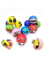 12pcs Sponge Eva Squeeze Ball, Adorable Cartoon Monster Expression Pattern