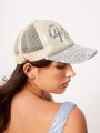 SHEIN SXY Letter Graphic Sequin Decor Baseball Cap