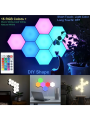 10pcs Hexagonal Lights, With Remote Control, Voice Control Lights, Smart DIY Hexagonal Wall Lights, Intelligent Application Control, ABS Material +PC Material, Double Control Hexagonal LED Lamp Wall Panel, Usb Power Supply, For Bedroom, Esports Room
