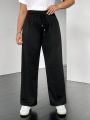 SHEIN EZwear Plus Drawstring Waist Sweatpants