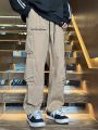 Manfinity EMRG Men'S Solid Color Flap Pocket Casual Cargo Pants
