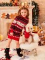 PETSIN Christmas Reindeer Fair Isle Pattern Red Pet Sweater