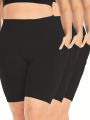 Women's Plus Size Solid Color Cycling Shorts