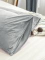 2pcs Light Grey Velvet Crystal Pillowcases, 1pair