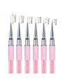 7mm Nail Art Drawing Pen With Pink Handle For Flower Painting, Nail Art Line Painting Tool