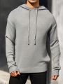 Manfinity Homme Men's Solid Colored Drawstring Hooded Long Sleeve Sweater