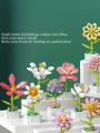 1pc Building Bricks Flower Blind Box, Suitable For Daily Play