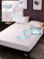 1pc Brushed Composite Waterproof & Pure Color Leakproof Bed Mattress Cover With Water Resistant & Urine Resistant Layers, Suitable For Single Size Bed