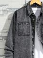 SHEIN Teenage Boys' Casual Denim Jacket
