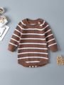 Baby Boy Striped Pattern Raglan Sleeve Knit Bodysuit