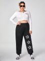 Rat Studio Large Size High-waisted Long Loose Five-pointed Star Pattern Sweatpants